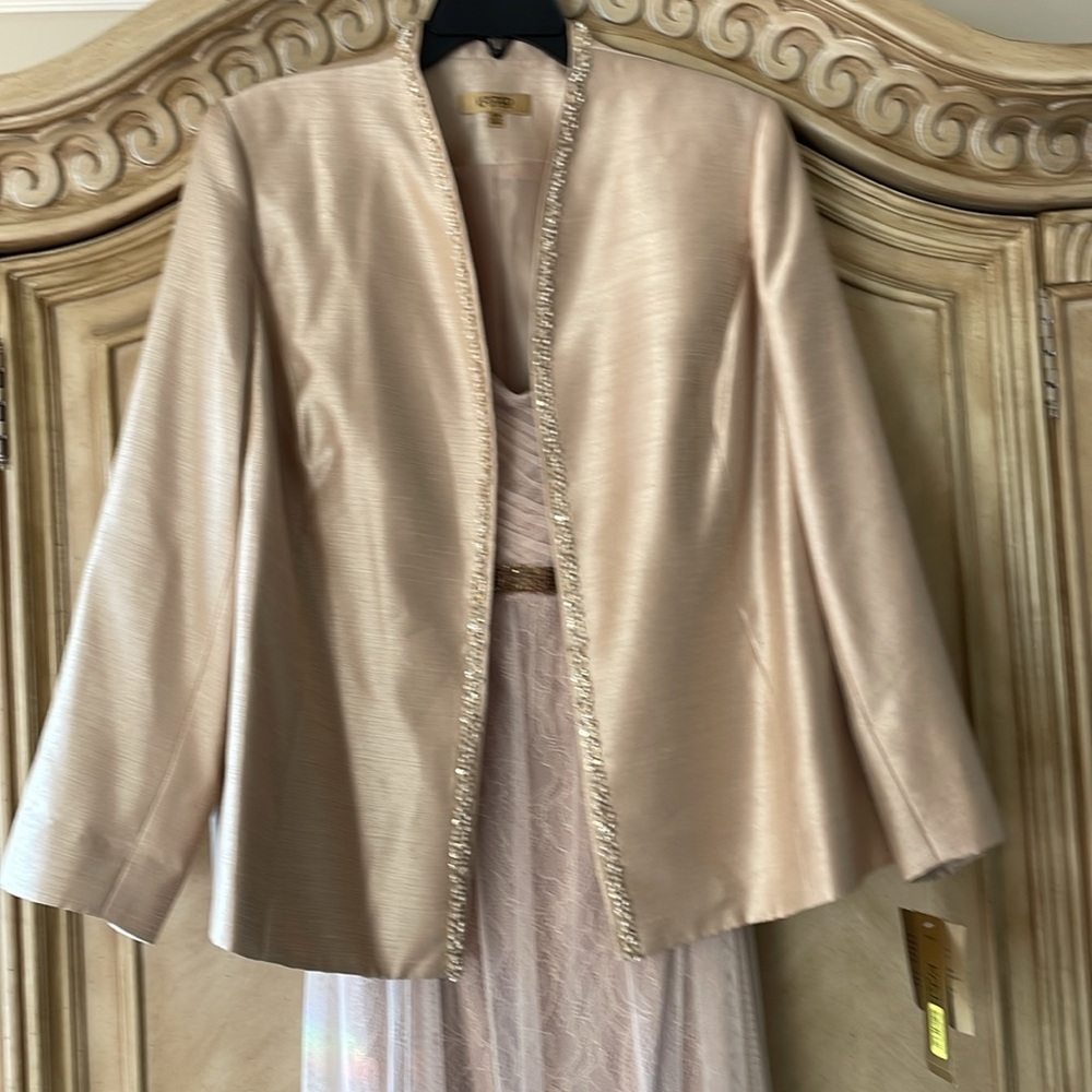 Kasper Cream Blazer with Gold Trim